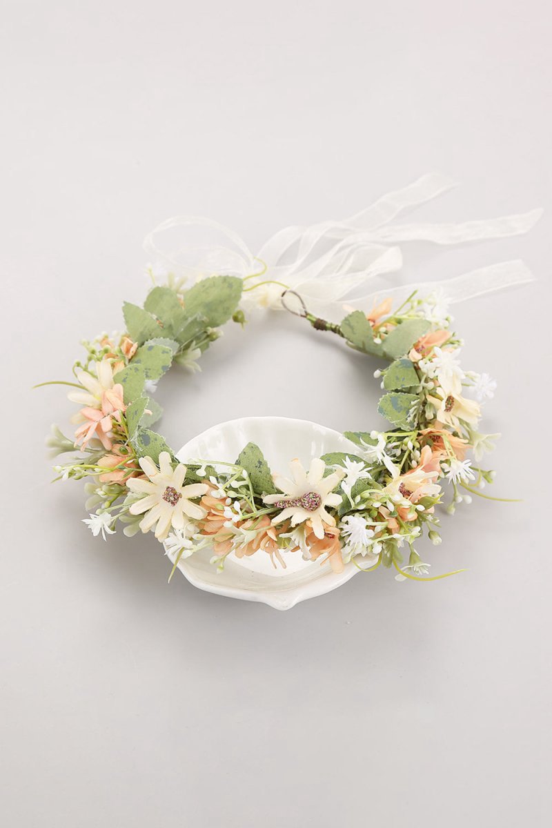 Artificial Silk Daisy Wedding Flower Crown