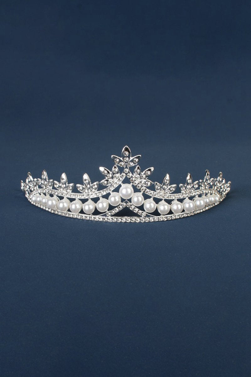 Rhinestone Pearl Wedding Tiara