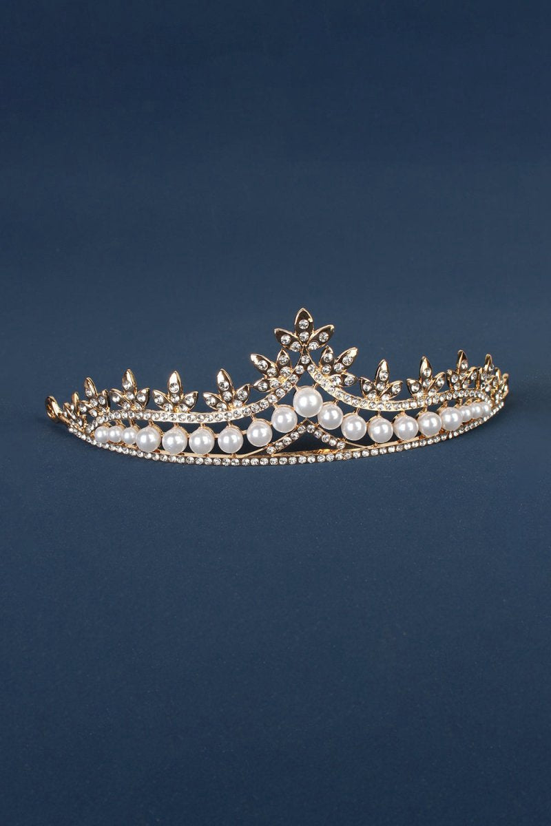 Rhinestone Pearl Wedding Tiara