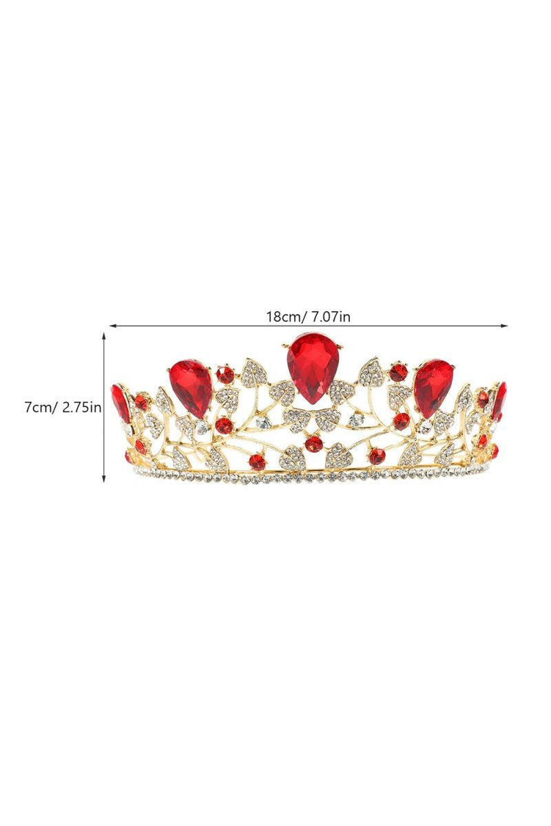 Bronze Red Crystal Leaf Tiara