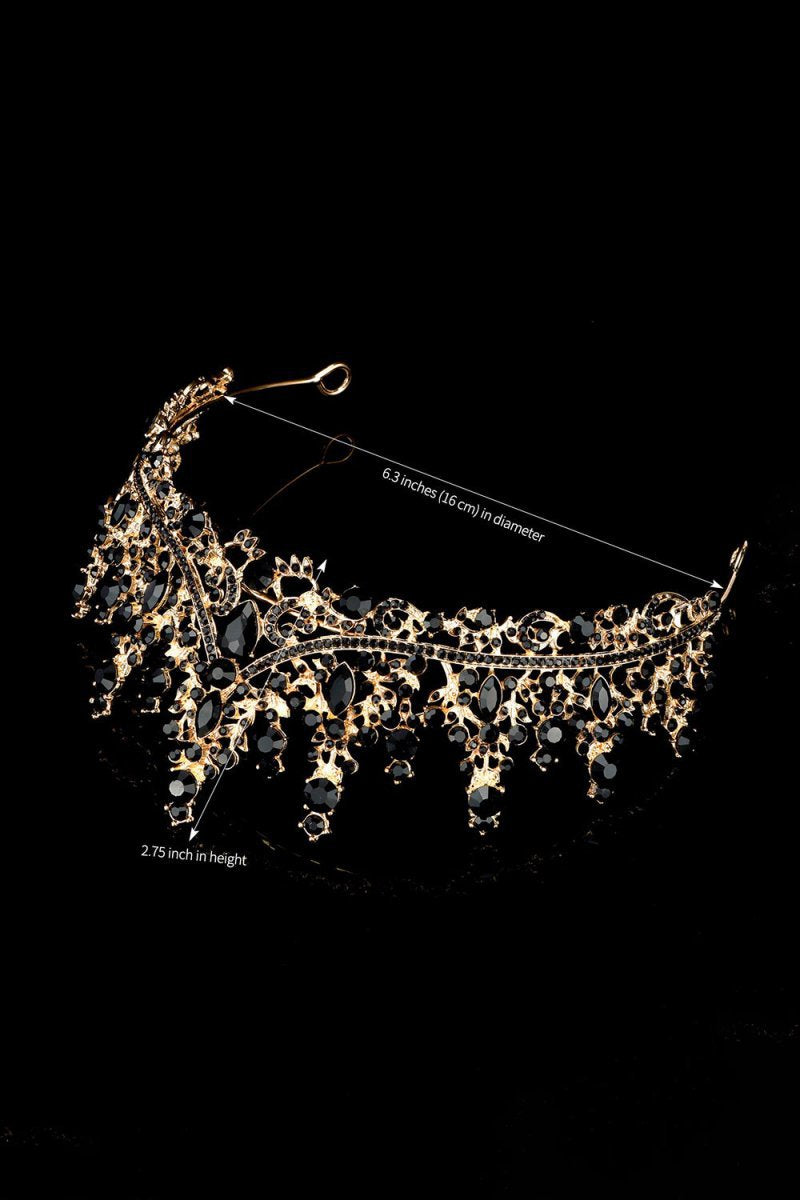 Bronze Black Crystal Tiara