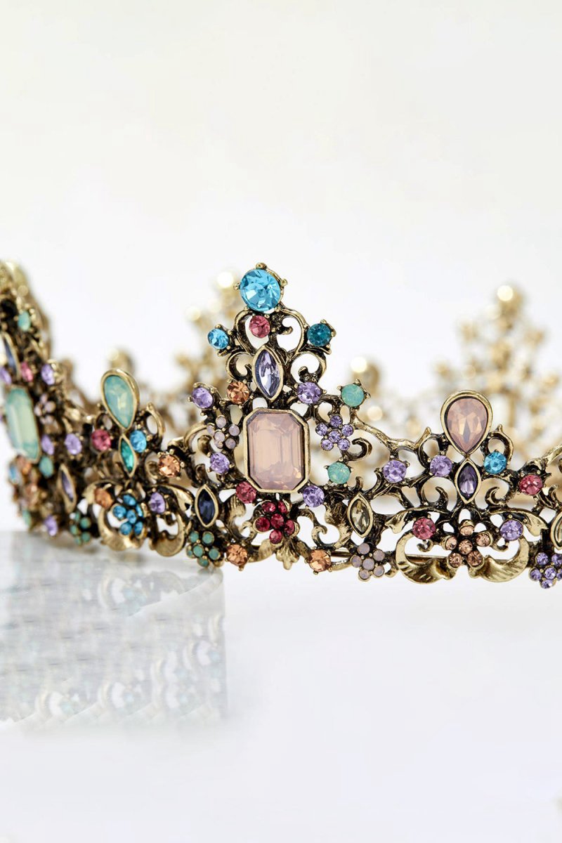 Baroque Colorful Crystal Crown