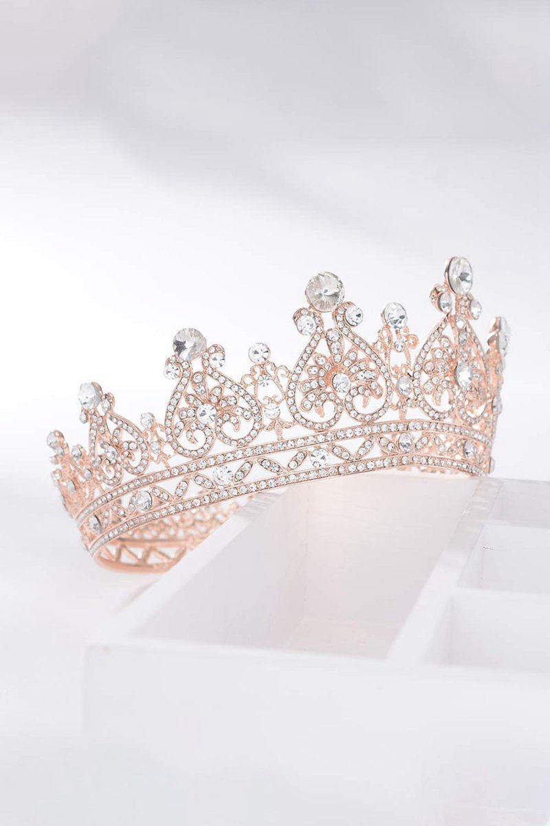 Rose Gold Sparkly Crystal Bridal Crown