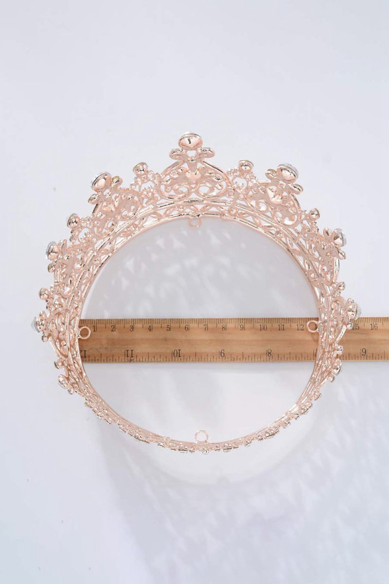 Rose Gold Sparkly Crystal Bridal Crown