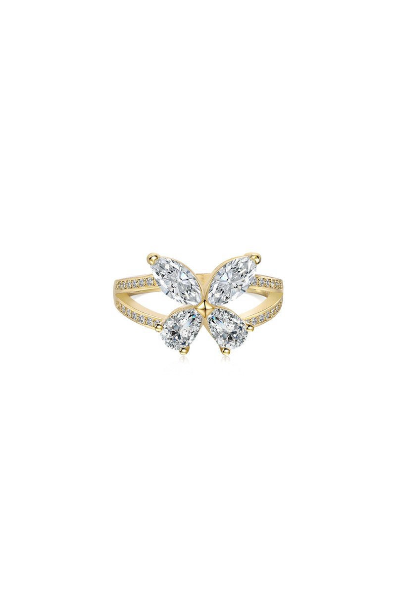 Sterling Silver Marquise Shape Butterfly Ring