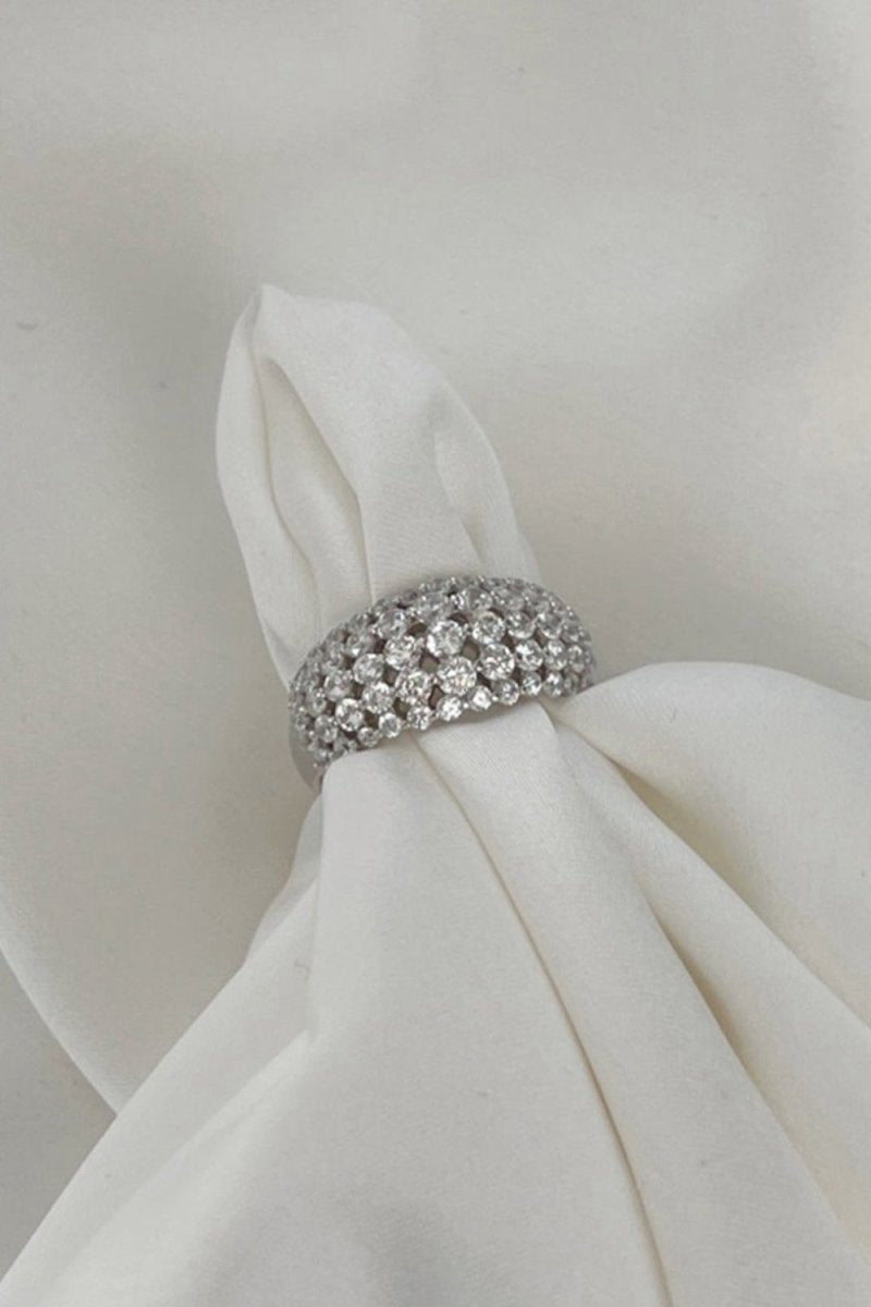 Sterling Silver White Zircon Band Ring
