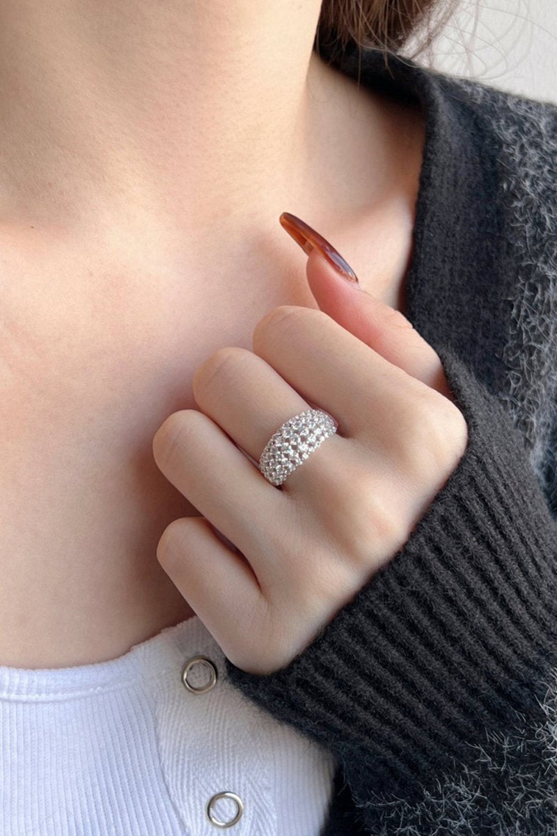 Sterling Silver White Zircon Band Ring