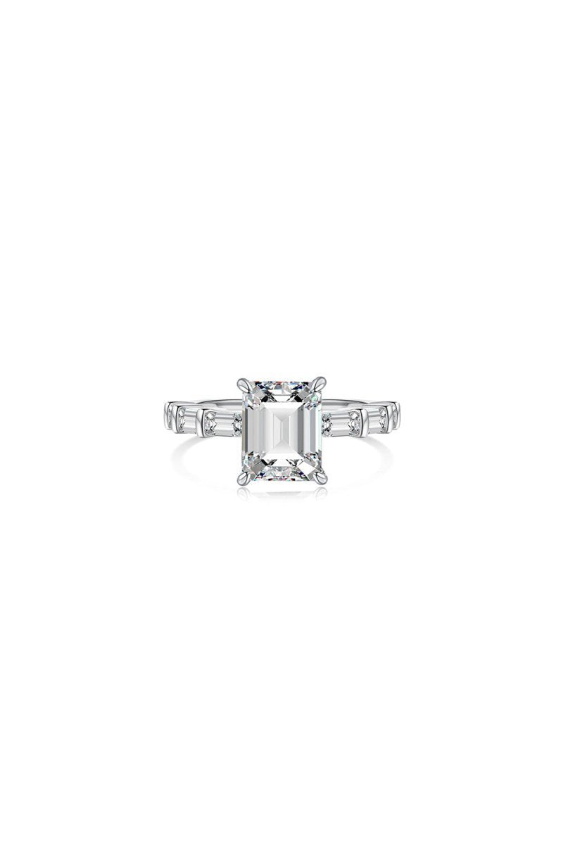 4 Carat Rectangle Sapphire Engagement Ring