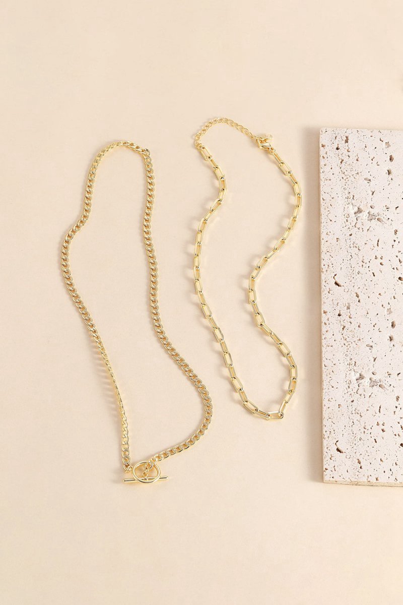 Geometric Paperclip Chain Necklace