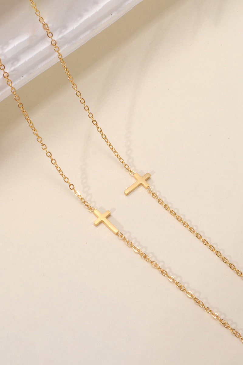 Gold Cross Pendant Necklace