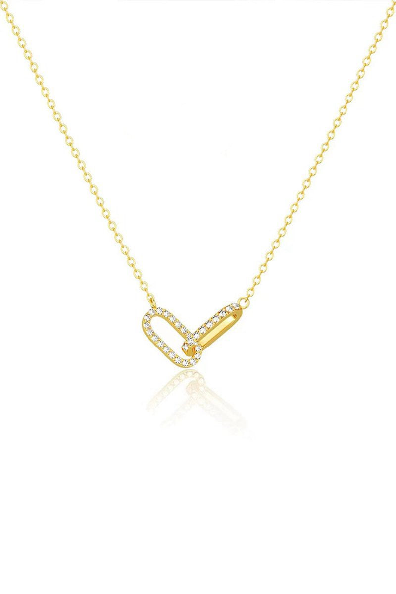 Double Oval Knot Pendant Diamond Necklace