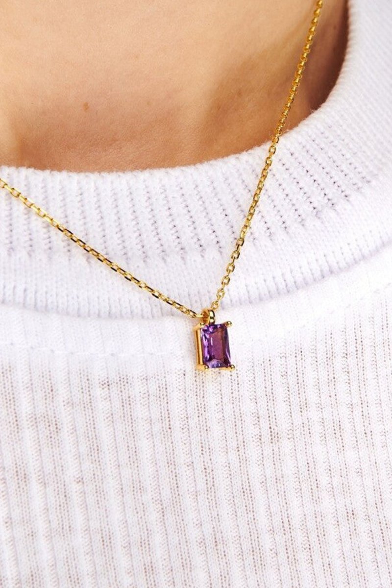 Colorful Zircon Pendant Necklace