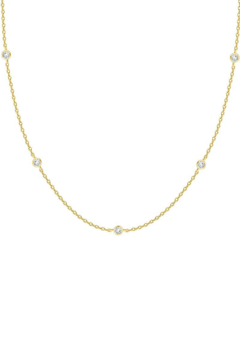 Round Zircon Clavicle Necklace