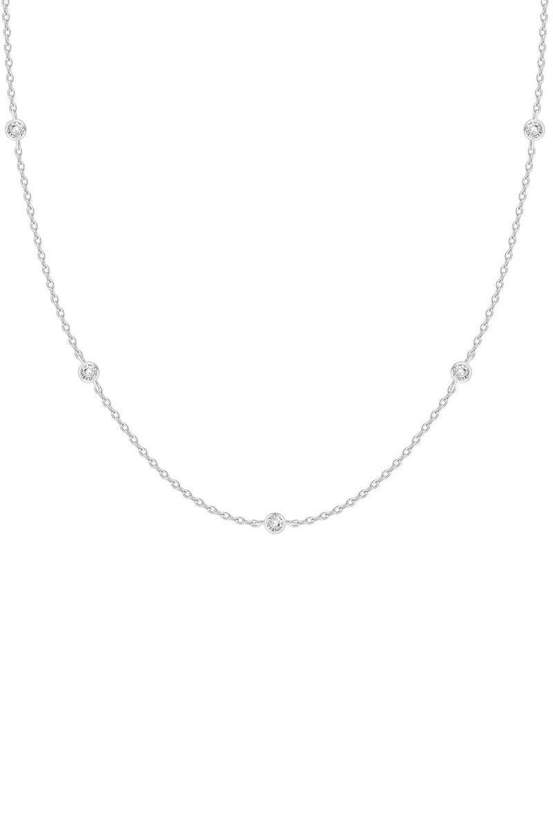 Round Zircon Clavicle Necklace