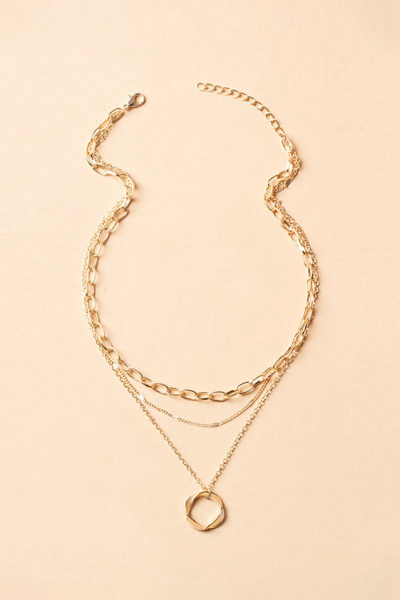 Simple Hoop Double Layer Necklace