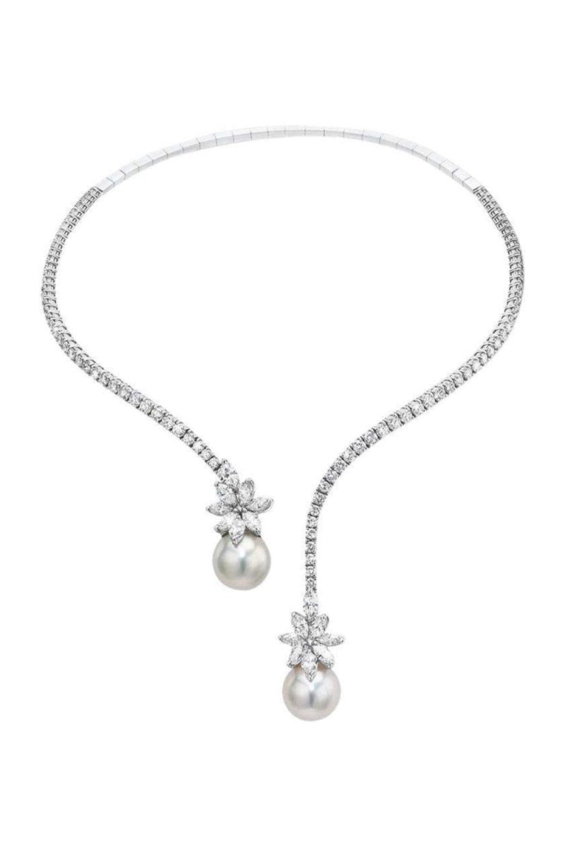 Vintage Pearl Zircon Necklace