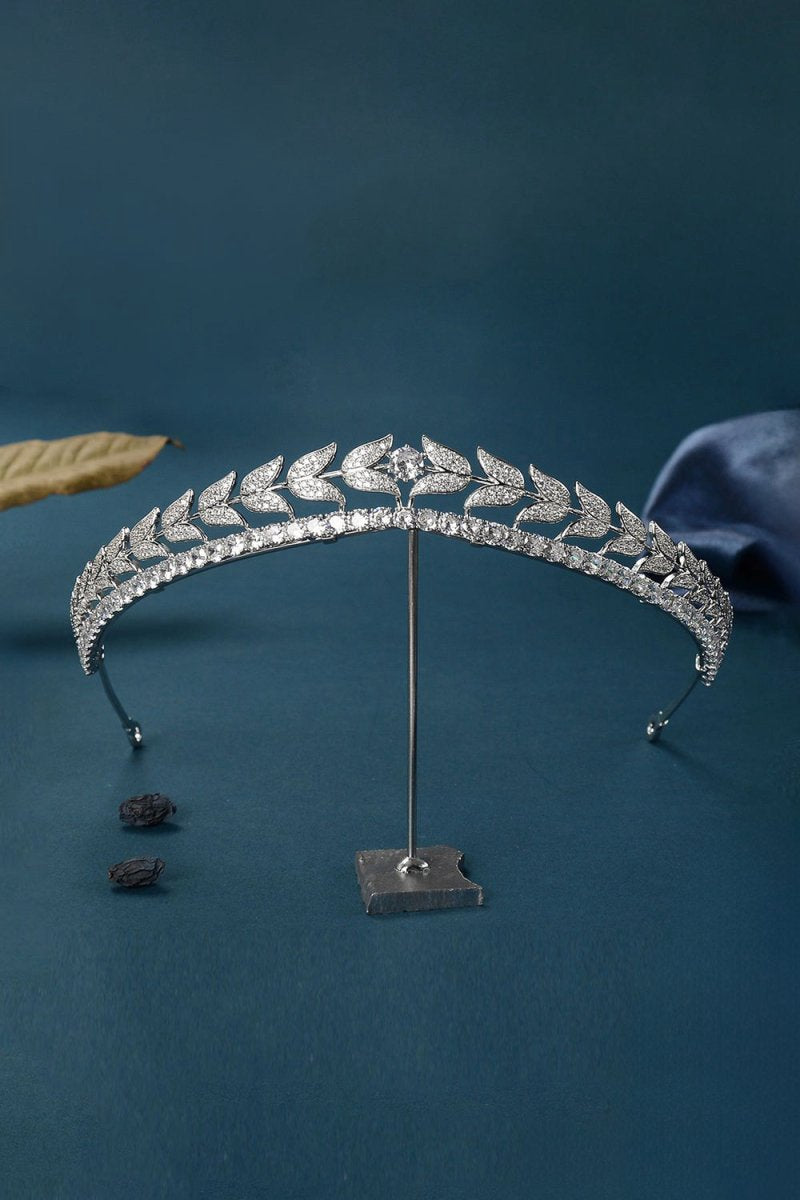 Silver Zircon Laurel Crowns for Women