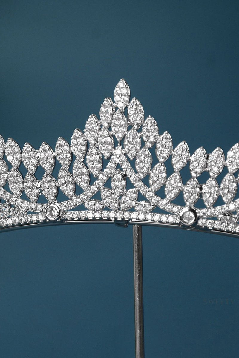 Silver Majestic Vine Crowns with Rhinestone
