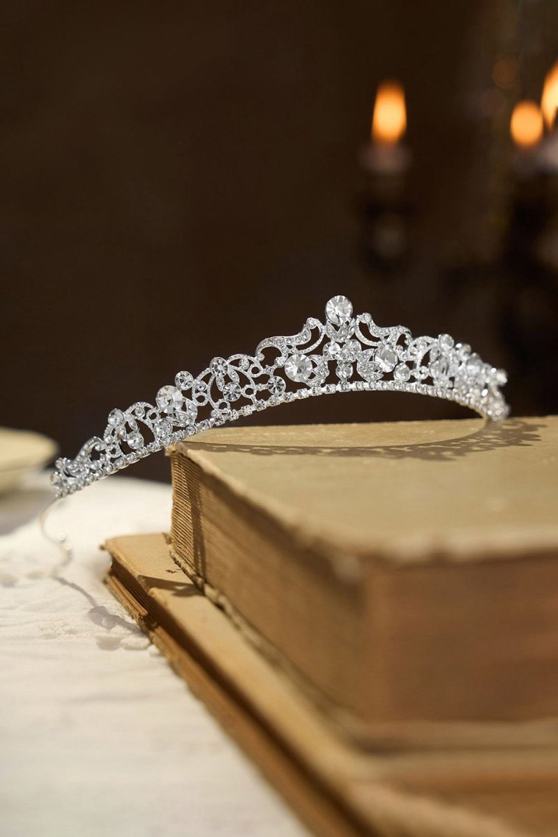 Silver Crystal Wedding Tiara for Women