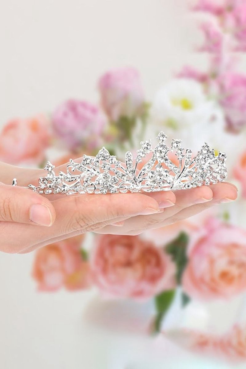 Silver Rhinestones Princess Crown