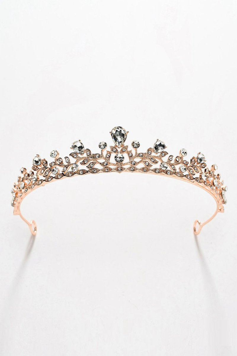 Rose Gold Rhinestone Tiara