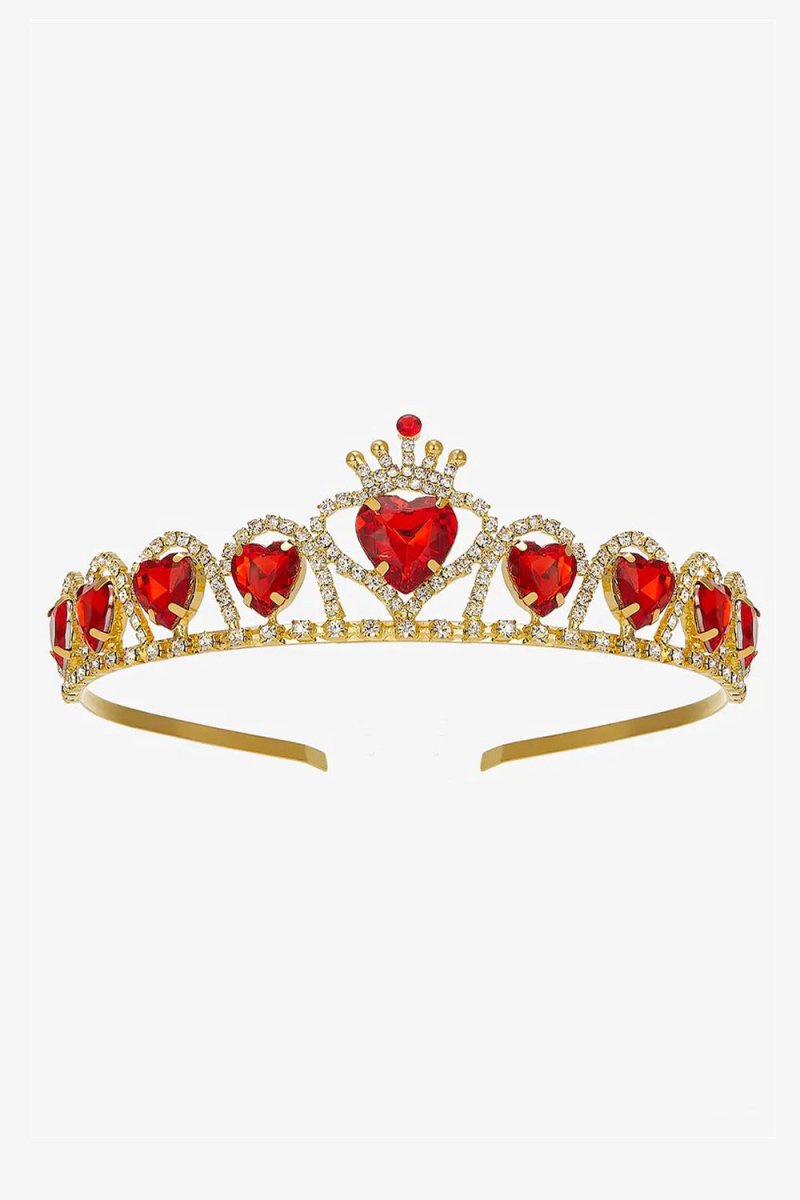 Red Heart Shape Crystal Rhinestone Tiara