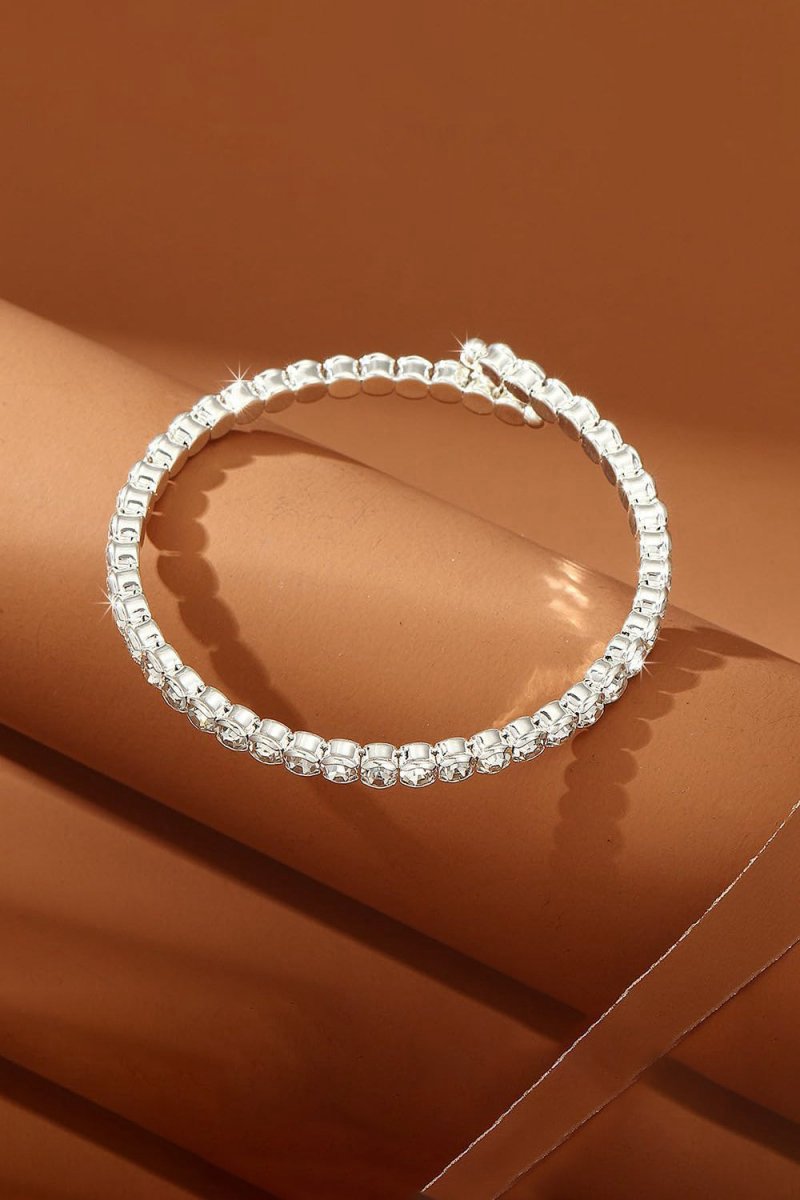Silver Strencth Round Cuff Tennis Bracelets