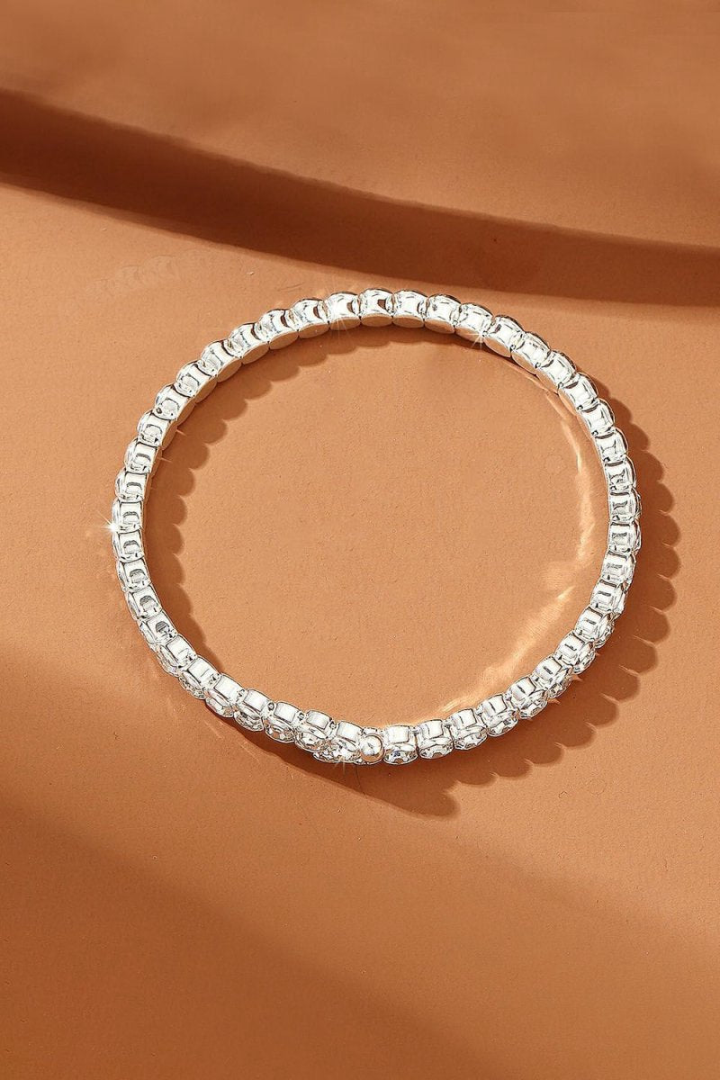 Silver Strencth Round Cuff Tennis Bracelets