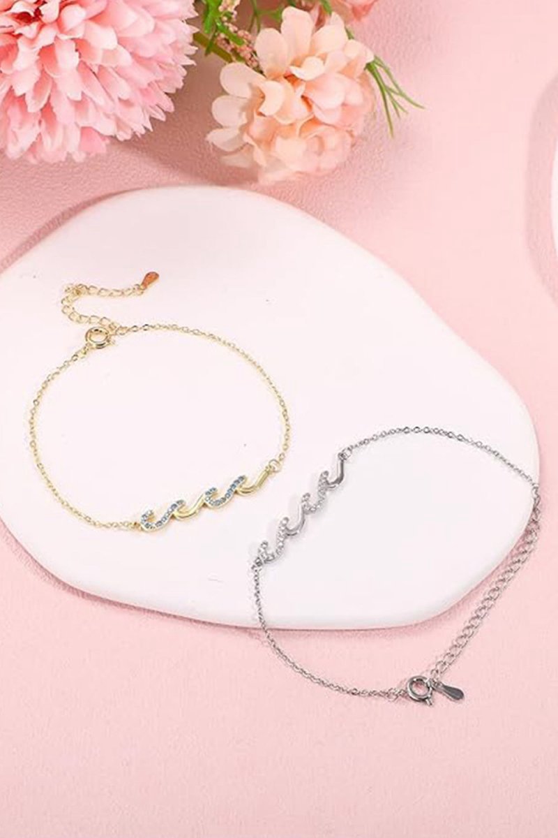 Women's Gold Adjustable Bracelets with Rhinestone