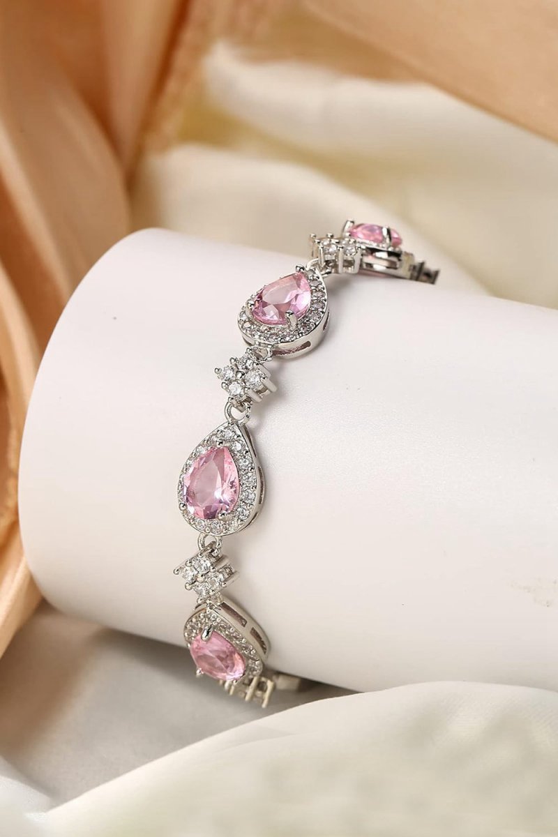 Black Rhinestone Zirconia Teardrop Tennis Bracelets
