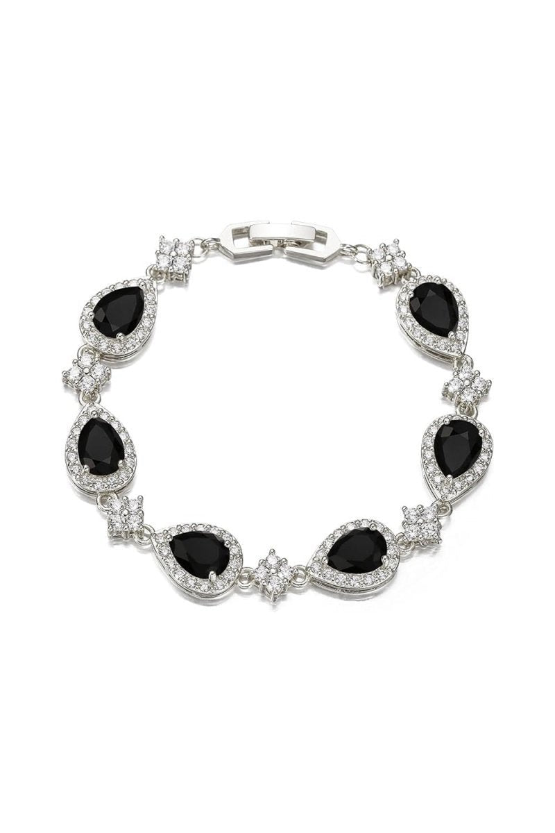 Black Rhinestone Zirconia Teardrop Tennis Bracelets