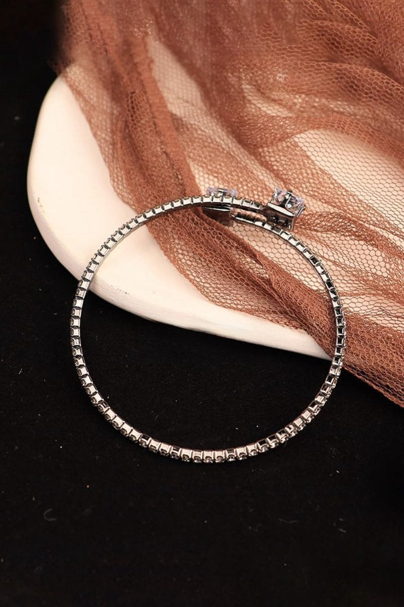 Gold Rhinestone Open Cuff Tennis Bracelets