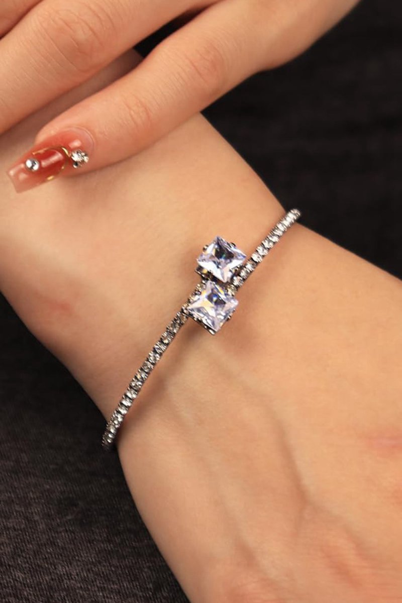Gold Rhinestone Open Cuff Tennis Bracelets
