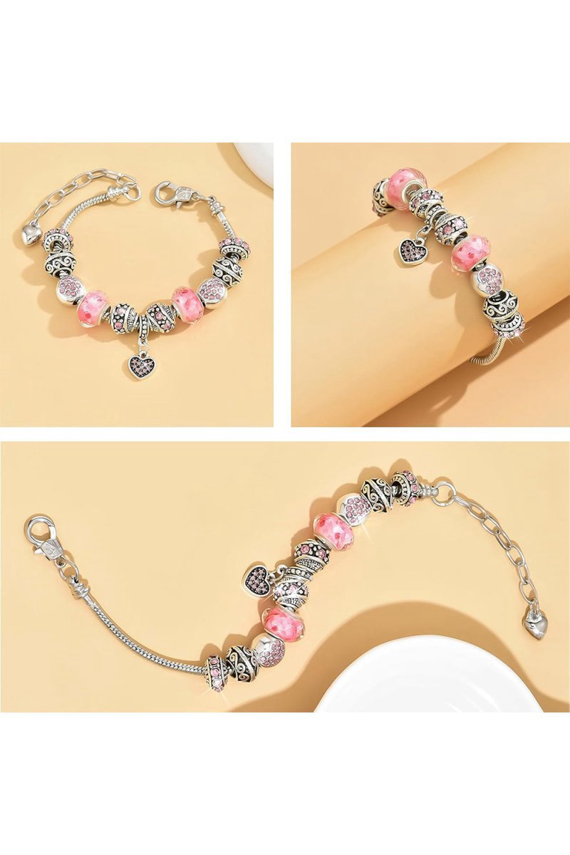 Silver Plated Charm Beaded Bracelets