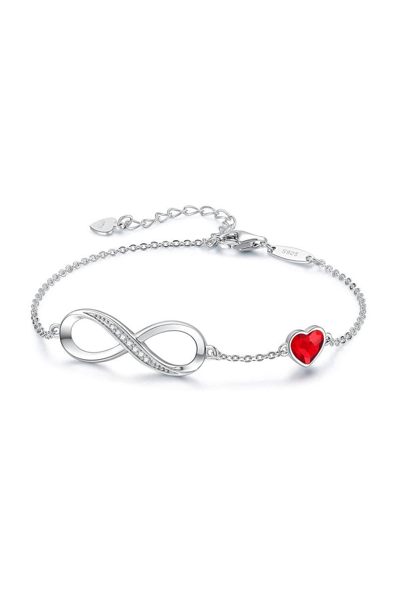 Red Chain Bracelets with Birthstone