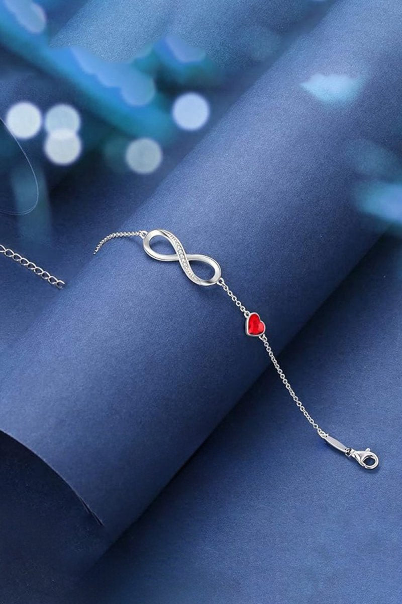 Red Chain Bracelets with Birthstone