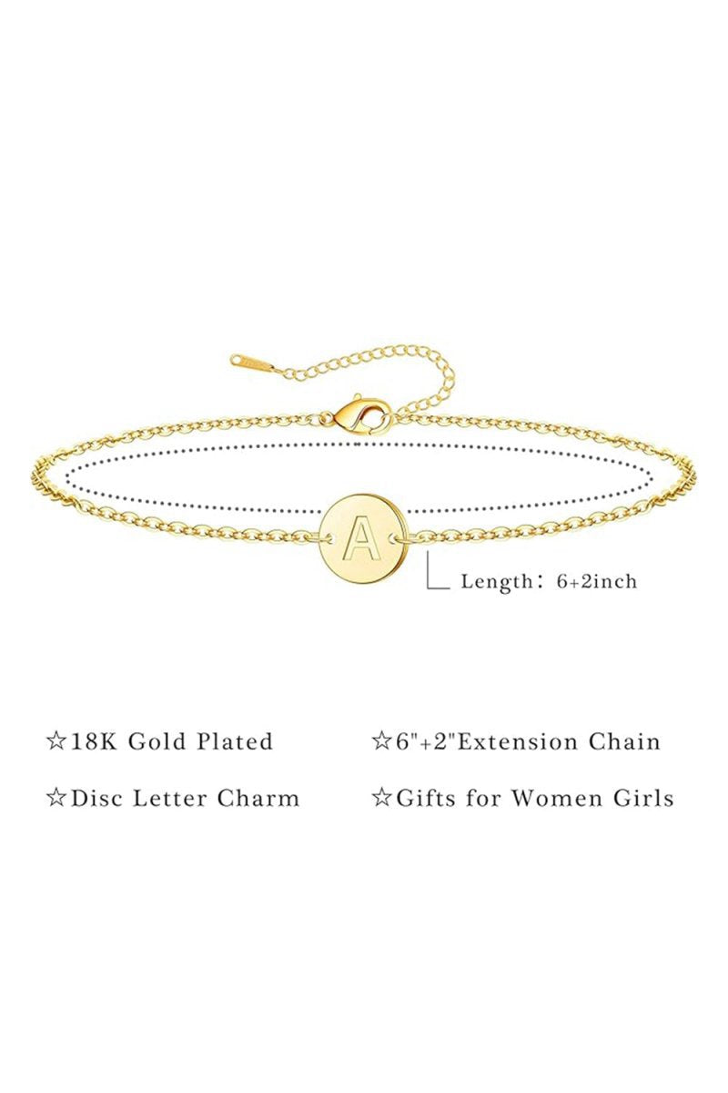 Gold Letter Initial Monogram Bracelets