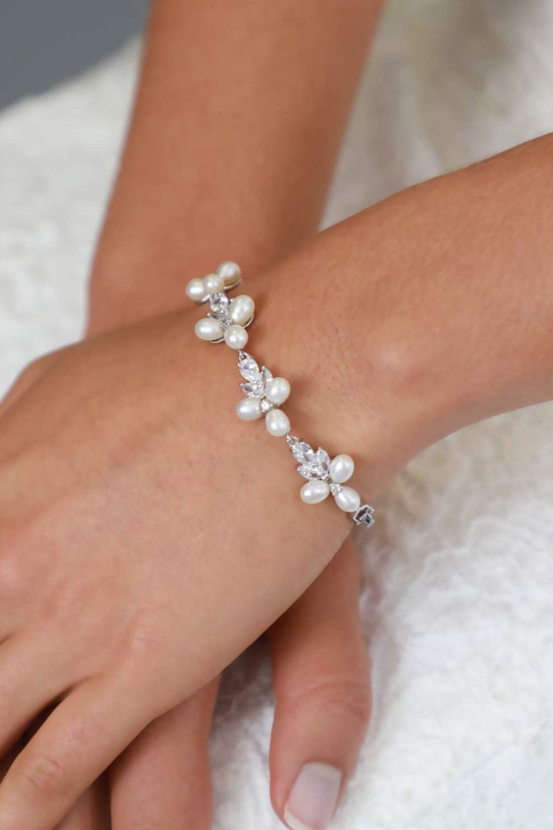 Silver Freshwater Pearl Bridal Bracelet