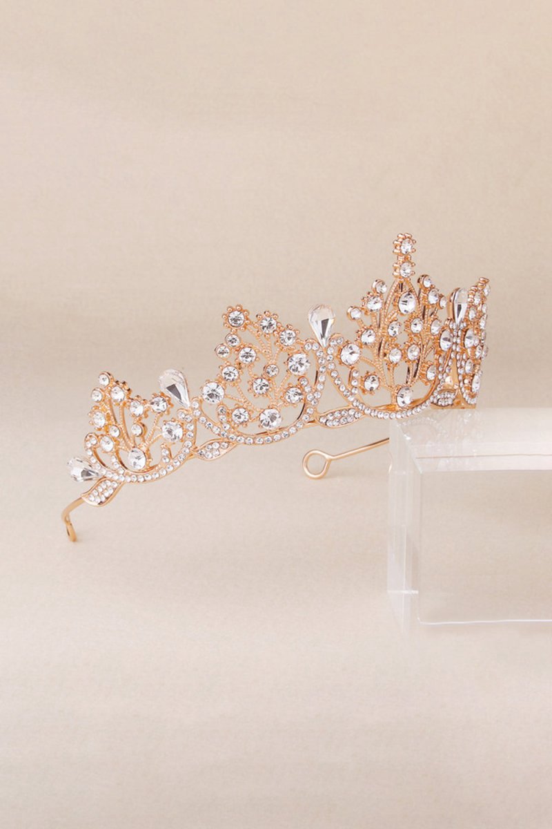Bronze Princess Rhinestone Crowns for Women