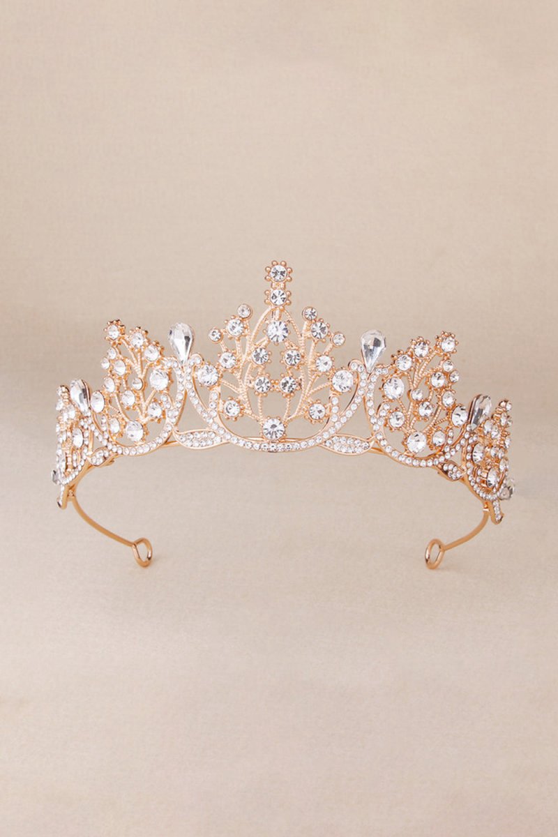 Bronze Princess Rhinestone Crowns for Women