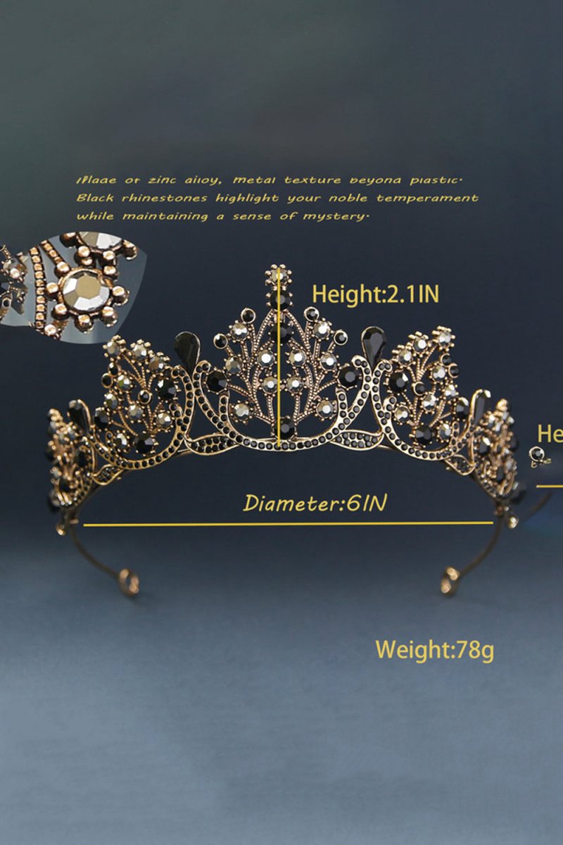 Bronze Princess Rhinestone Crowns for Women