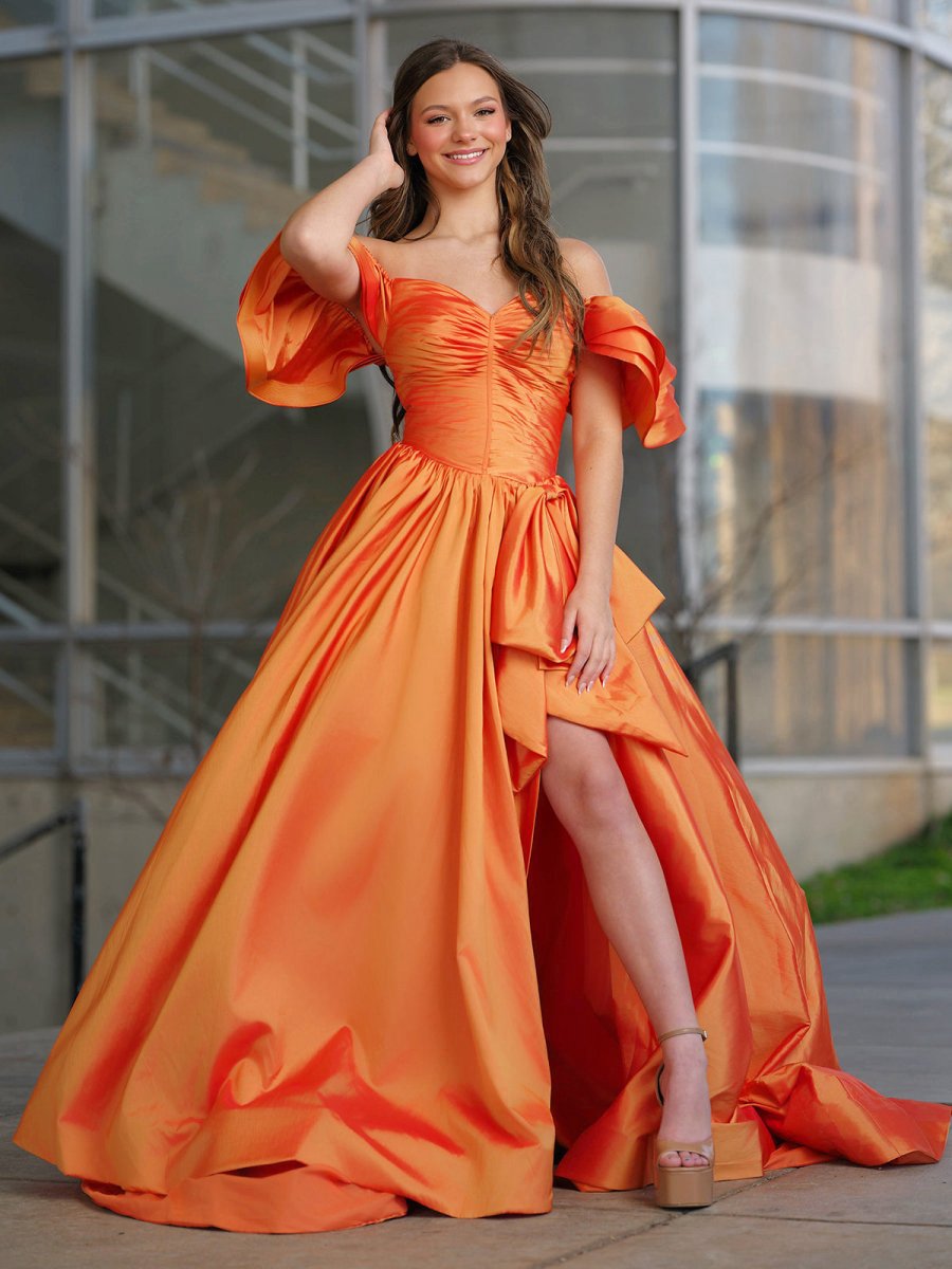 Sweetheart Pleated A-line Prom Dresses with Bow