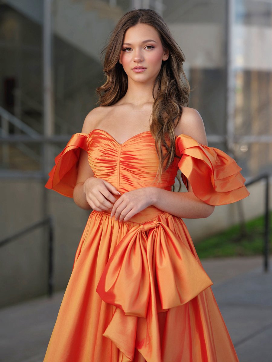 Sweetheart Pleated A-line Prom Dresses with Bow