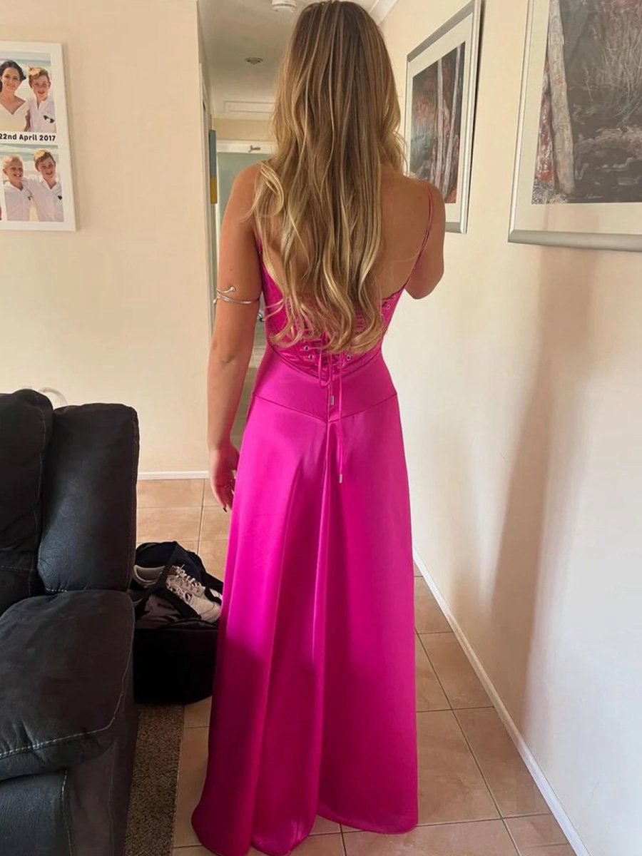 Straps A-line Long Formal Dresses