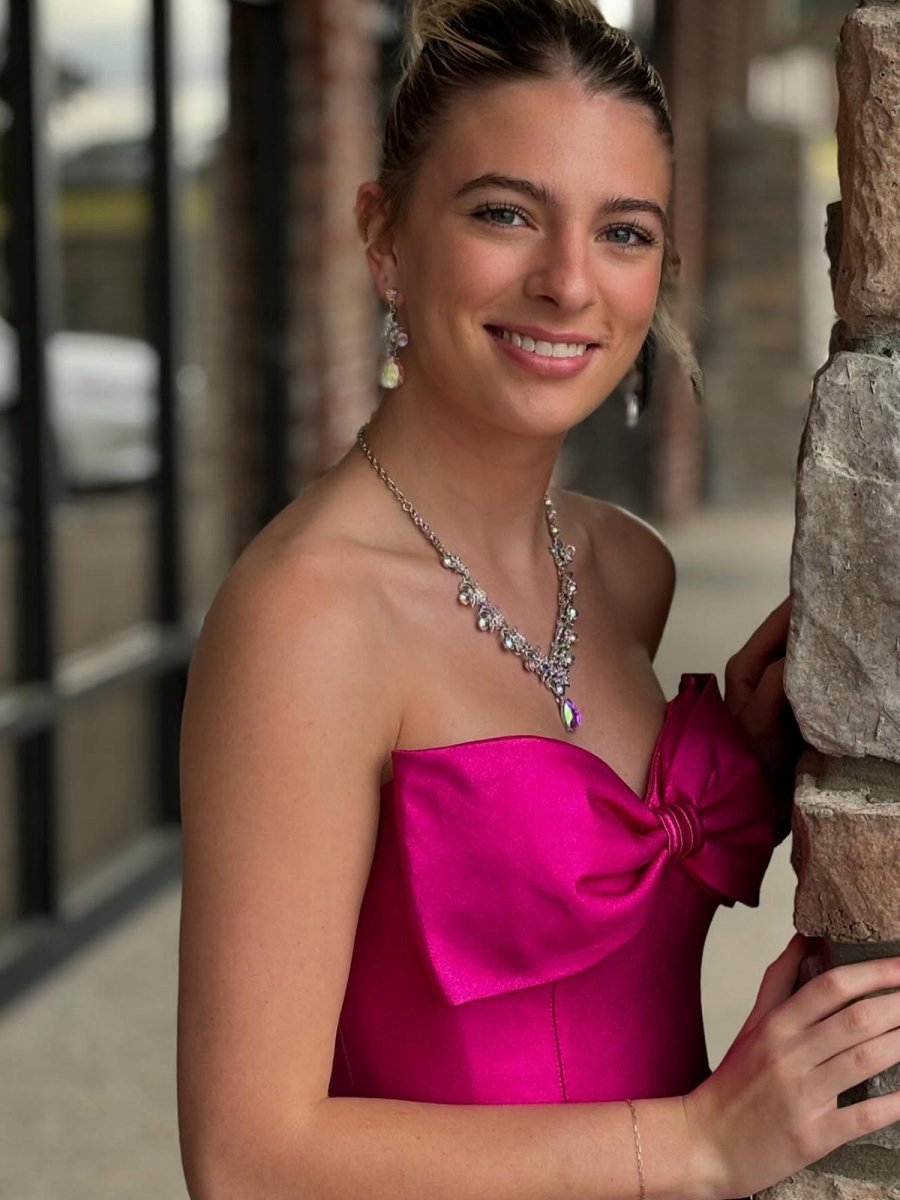 Strapless Bow Mermaid Long Formal Dresses with Bow