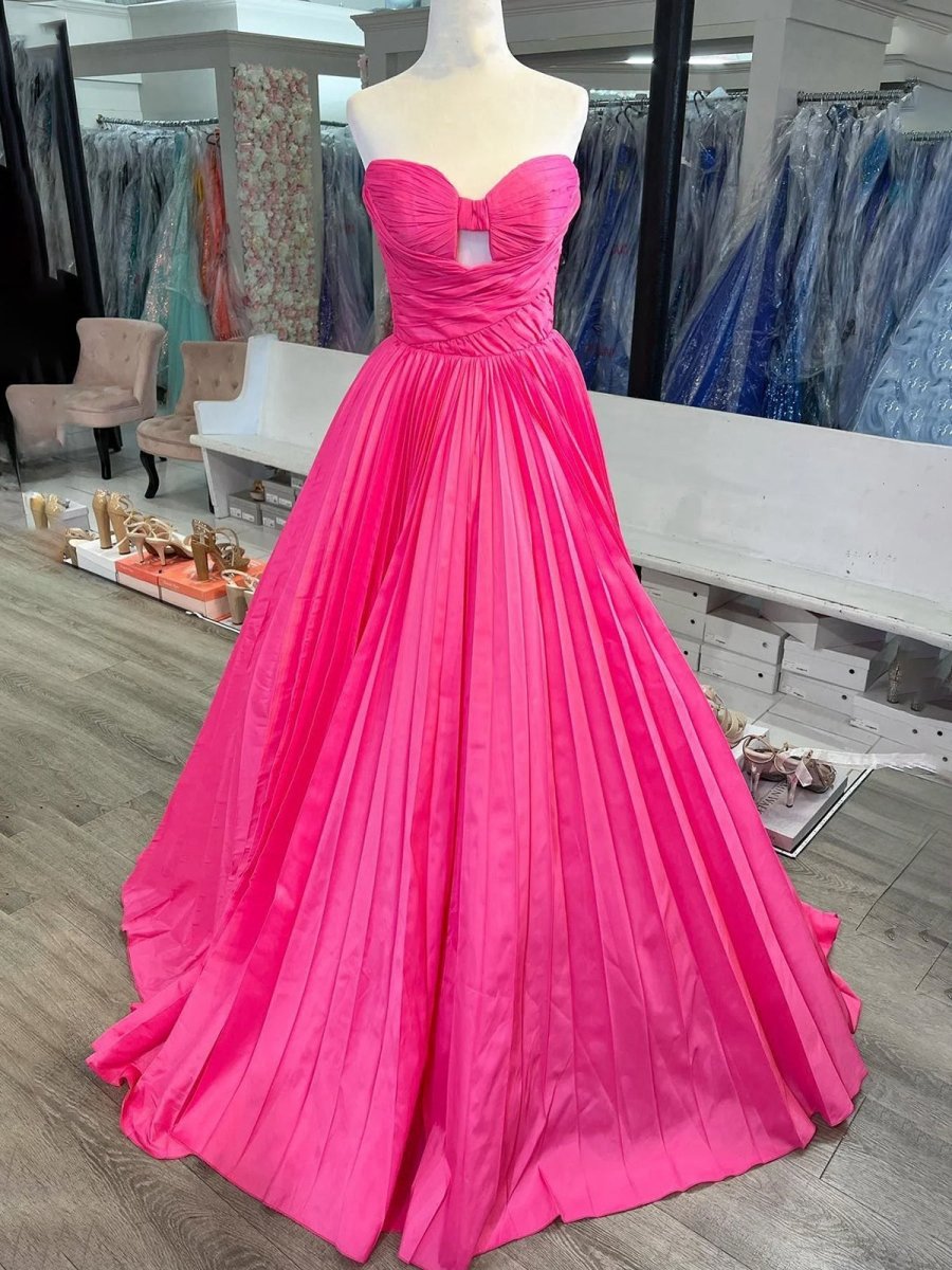 Satin Strapless Keyhole Ball Gown