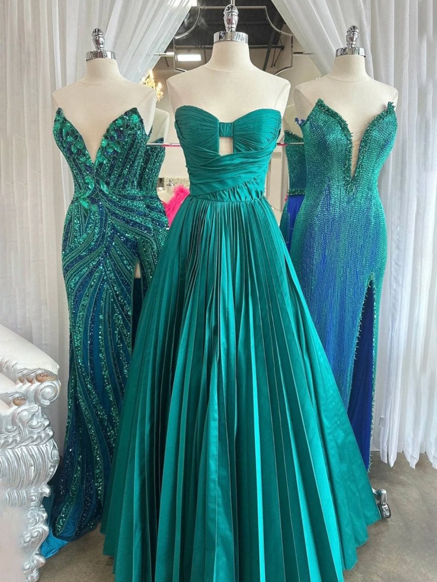 Satin Strapless Keyhole Ball Gown