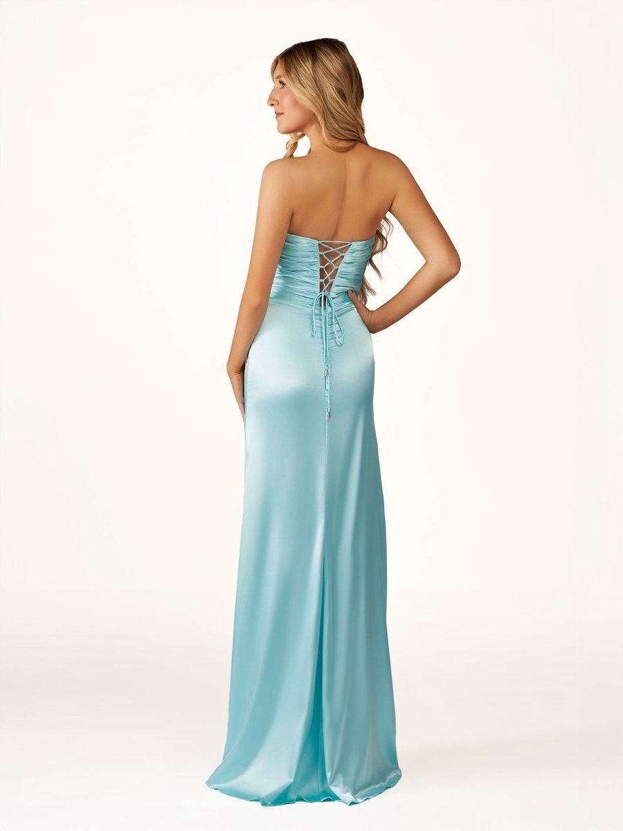 Strapless Sheath Long Prom Dresses