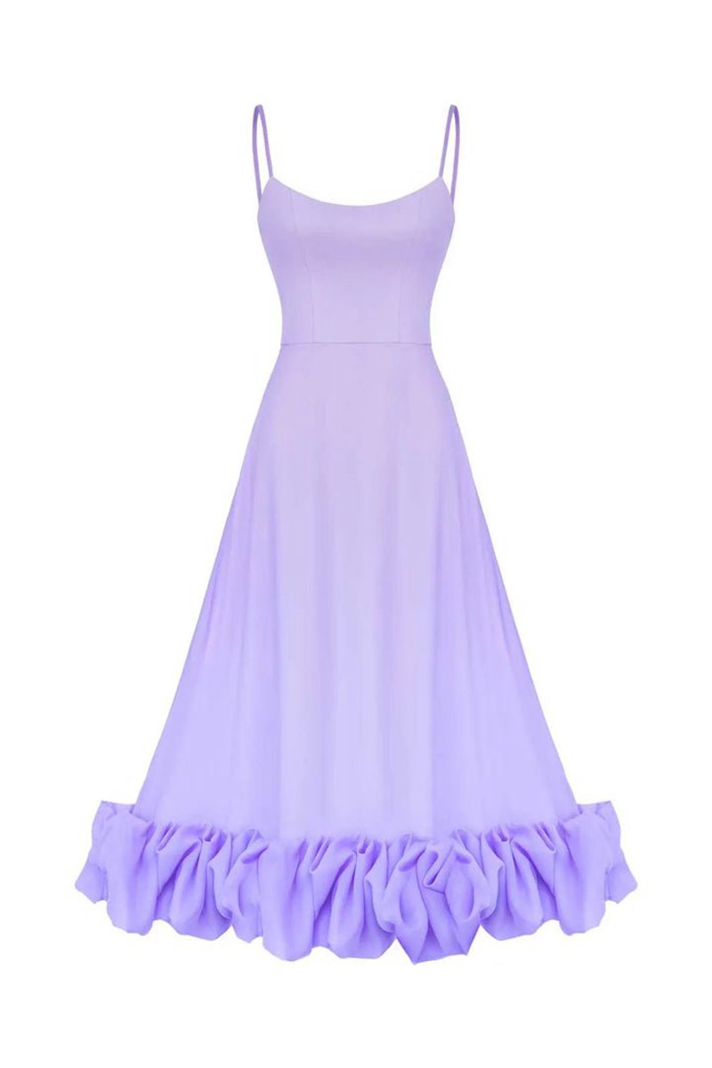 A-line Satin Long Prom Dresses with Ruffles