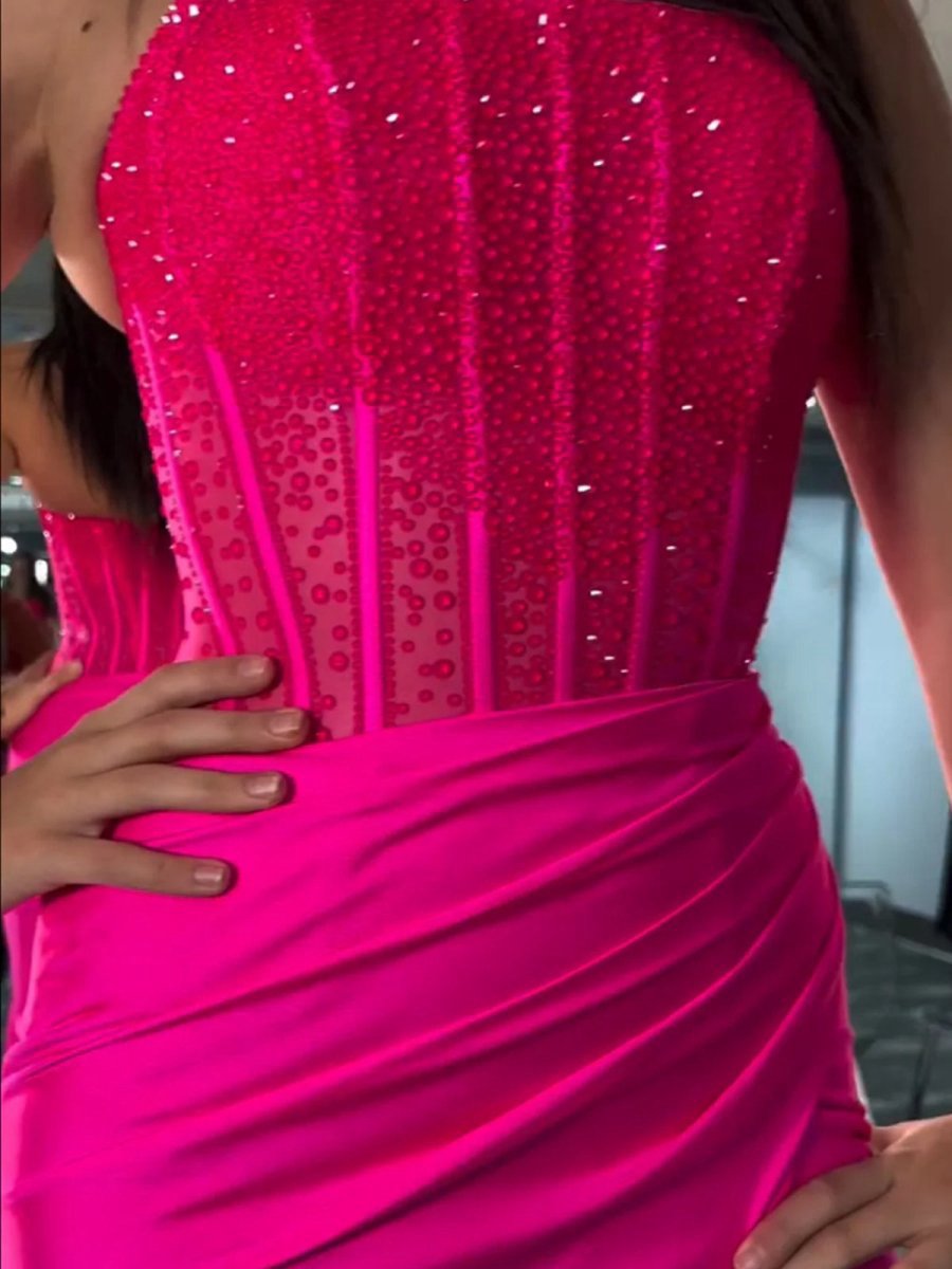 Mermaid Scoop Neck Satin Long Prom Dresses